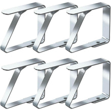 6er Set Tischtuchklammern Edelstahl für 2,5-4cm Tischplatten