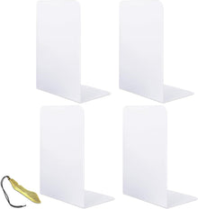 Buchstützen Metall Vintage weiß 2 Paare Bookends 4 Stück