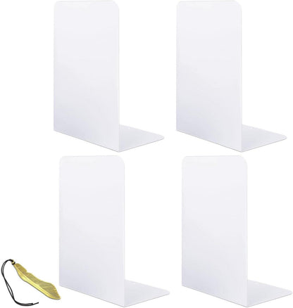 Buchstützen Metall Vintage weiß 2 Paare Bookends 4 Stück