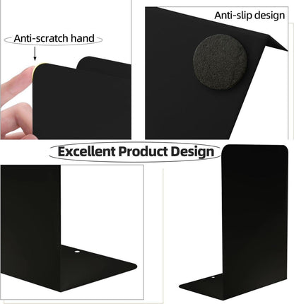 Buchstützen Metall Vintage Schwarz 1 Paar Bücherhalter Regal Bookends