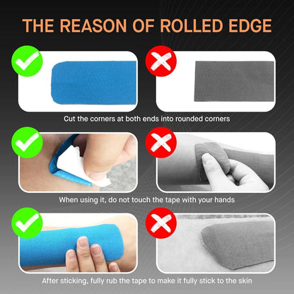 Kinesiologie Tape 5cm x 5m – 4 Rollen Blau – Für Muskeln & Gelenke