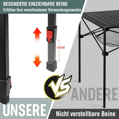 Klapptisch Aluminium Camping Picknick Tragetasche Outdoor 40x40x53cm