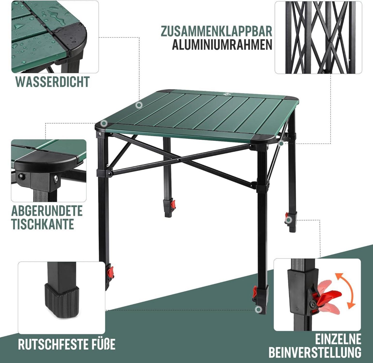 Klapptisch Aluminium Tragetasche Campingtisch Alu Faltbarer