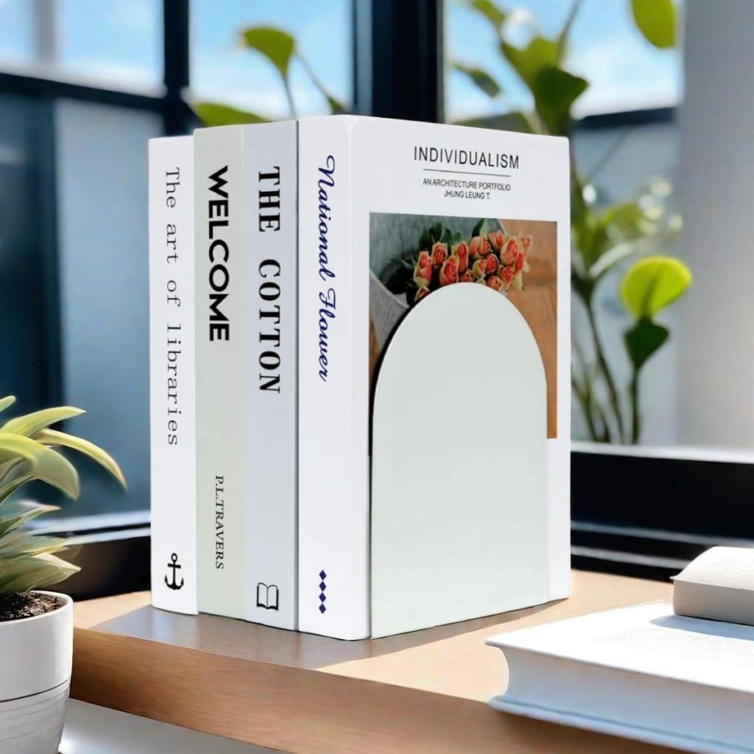 Buchstützen Metall Buchhalter Bookends Schwer Weiß für Schule Büro