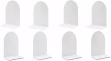 8er Set Metall Buchstützen Weiß - Schwere, Rutschfeste Bookends