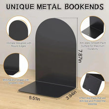 Deefongo Metall Buchstützen Set - Schwere Schwarze Bookends