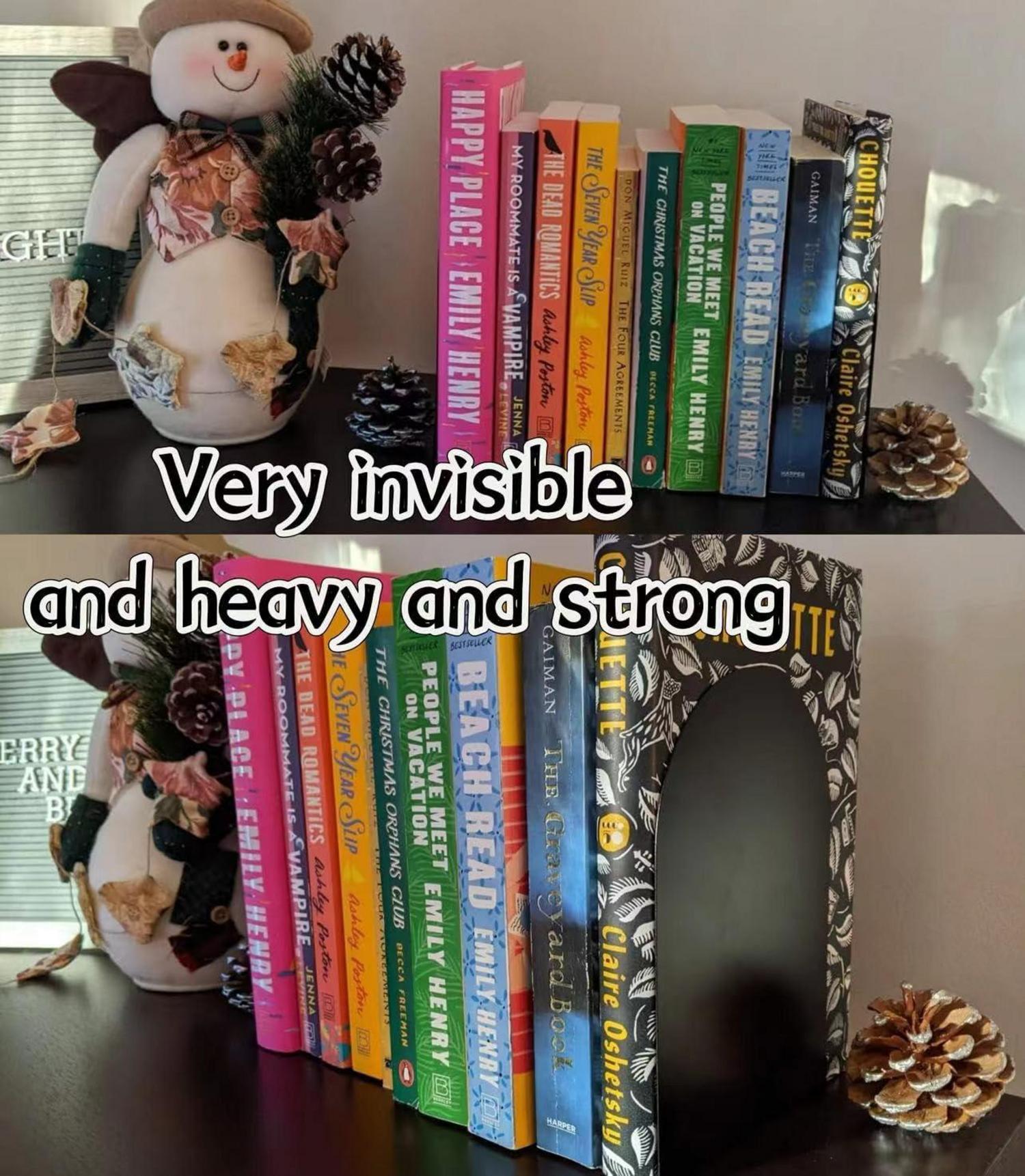 Buchstütze Metall Bücherhalter Bookends Schwarz 4er Set