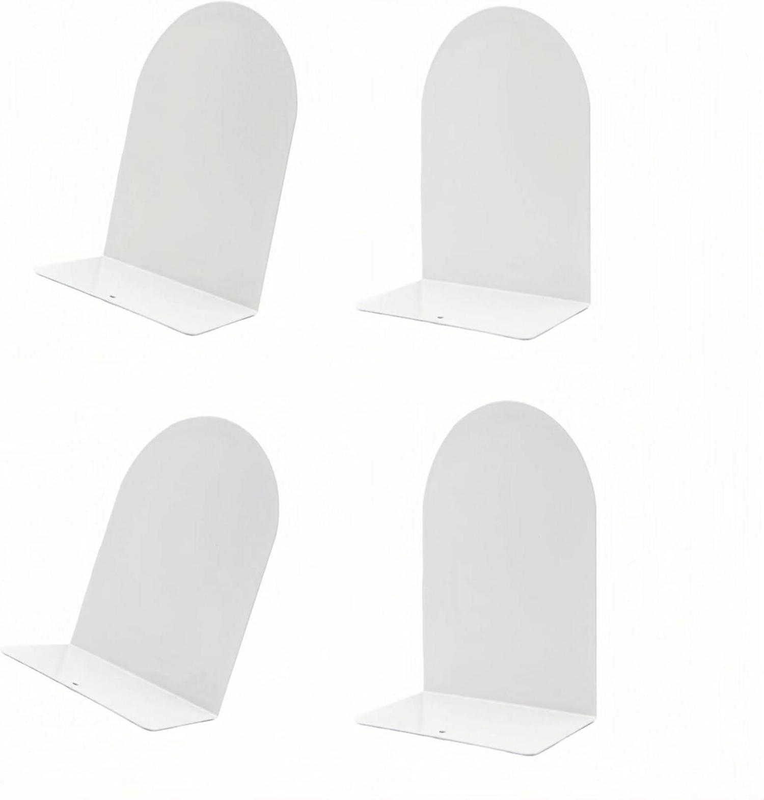 Moderne Weiße Buchstütze Metall 4 Stück Bookends Schwere Bücherhalter
