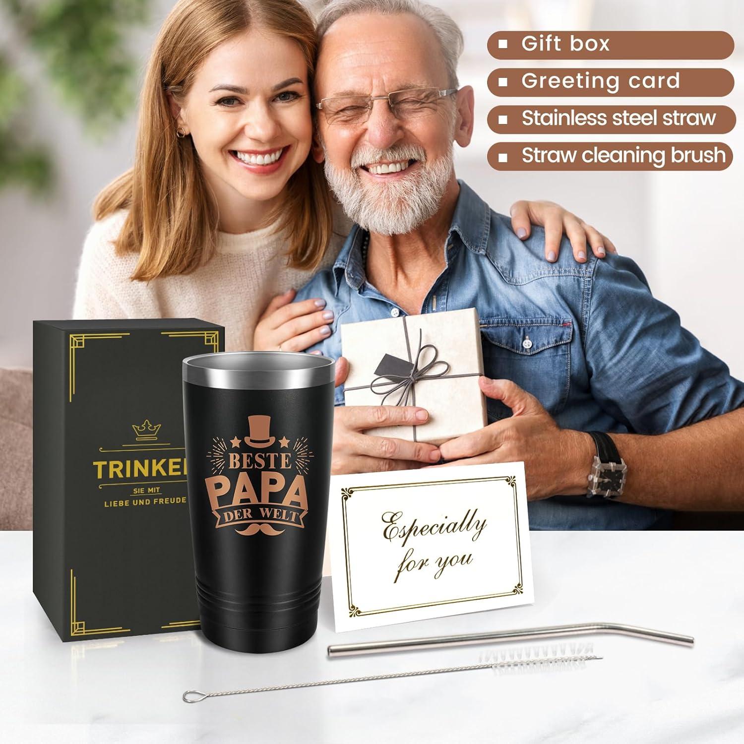 Personalisierter Vatertag Tasse Geschenk für Papa 20oz Edelstahlbecher