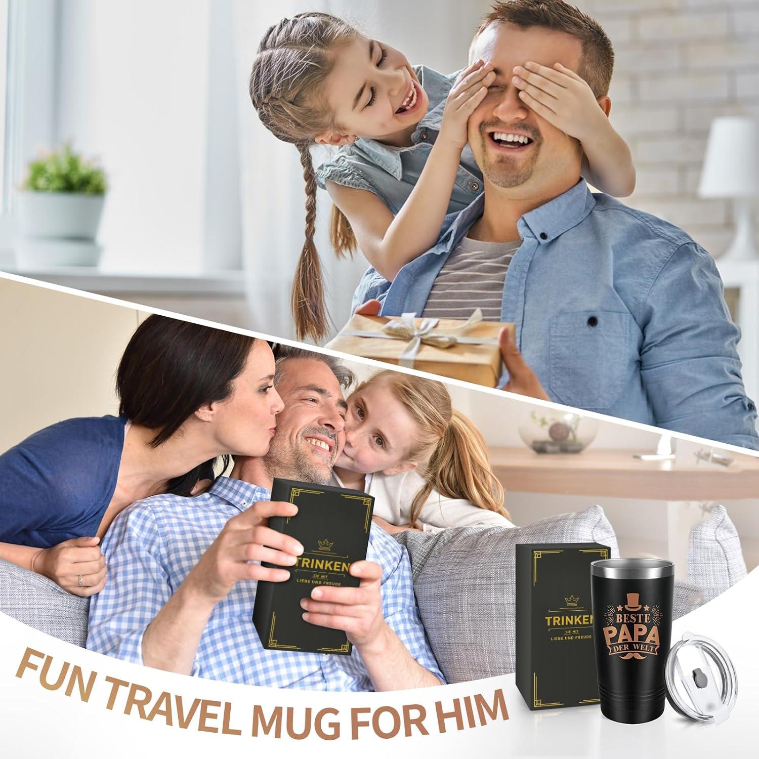 Personalisierter Vatertag Tasse Geschenk für Papa 20oz Edelstahlbecher
