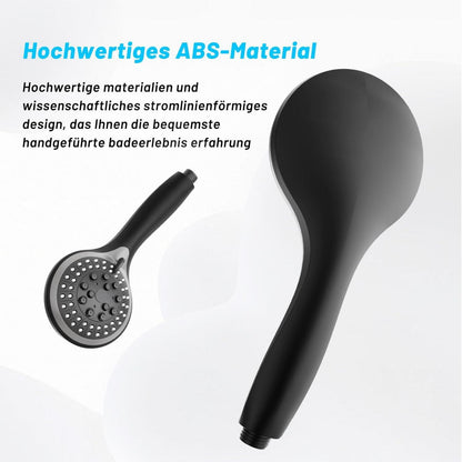 Duschkopf Regendusche 5 Strahlarten Hochdruck Schwarz