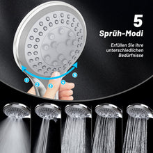 VEHHE Duschkopf Wassersparend mit 5 Strahlarten Chrome