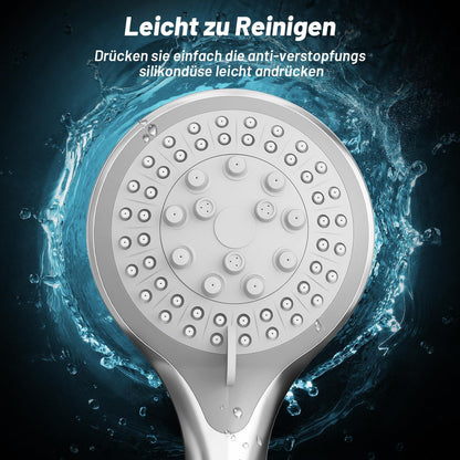 Wassersparender Duschkopf mit 5 Strahlarten, Hochdruck Handbrause