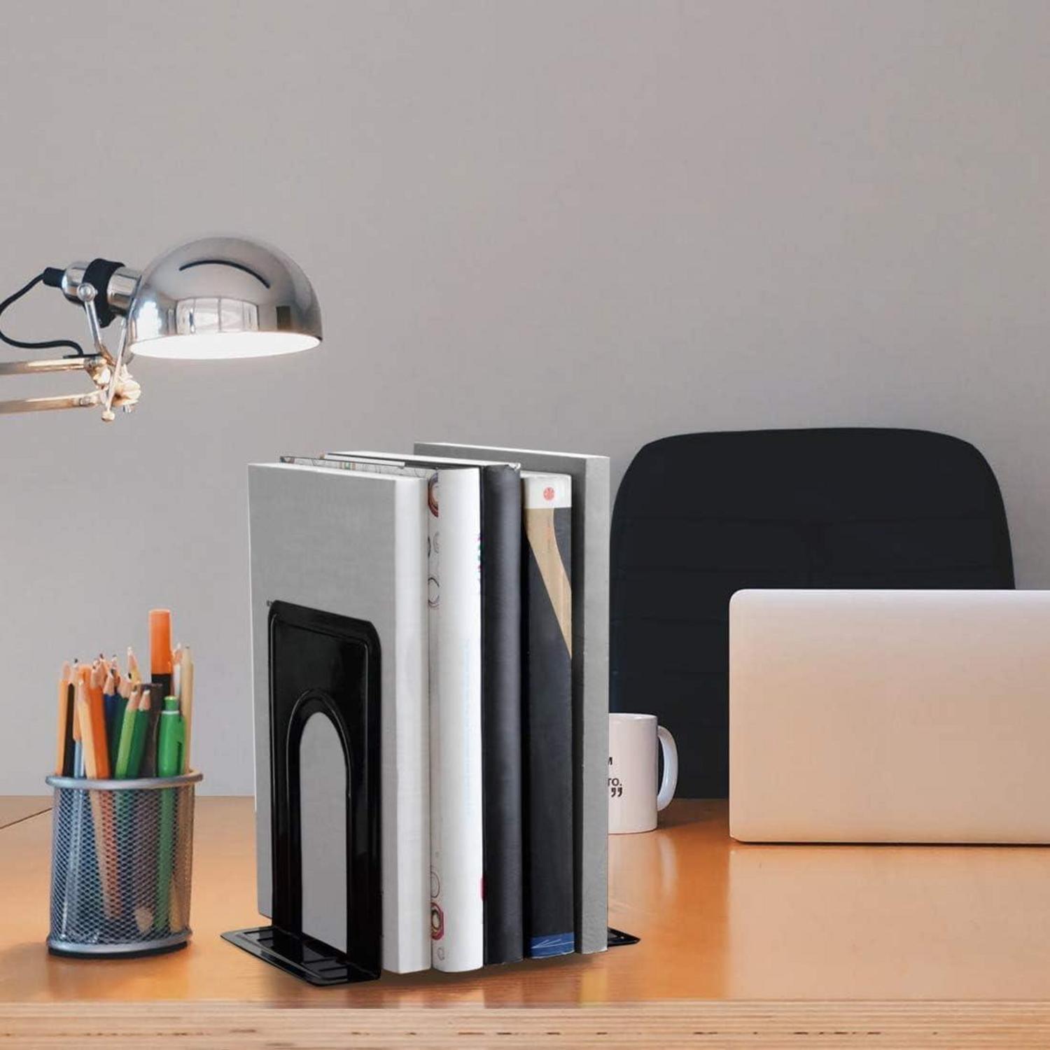 Buchstützen Metall Vintage Schwarz 17 x 12 x 15 cm 2 Paare Home Office