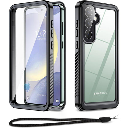 Wasserdichte Hülle für Samsung Galaxy S24, 360° Schutz, Schwarz