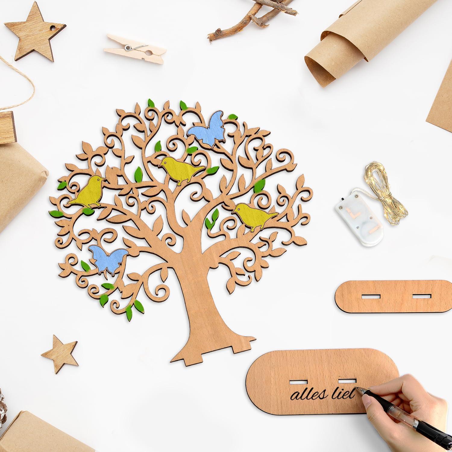 Giftota Geldbaum Holz LED Lichterkette Geldgeschenke Geburtstag Hochzeit