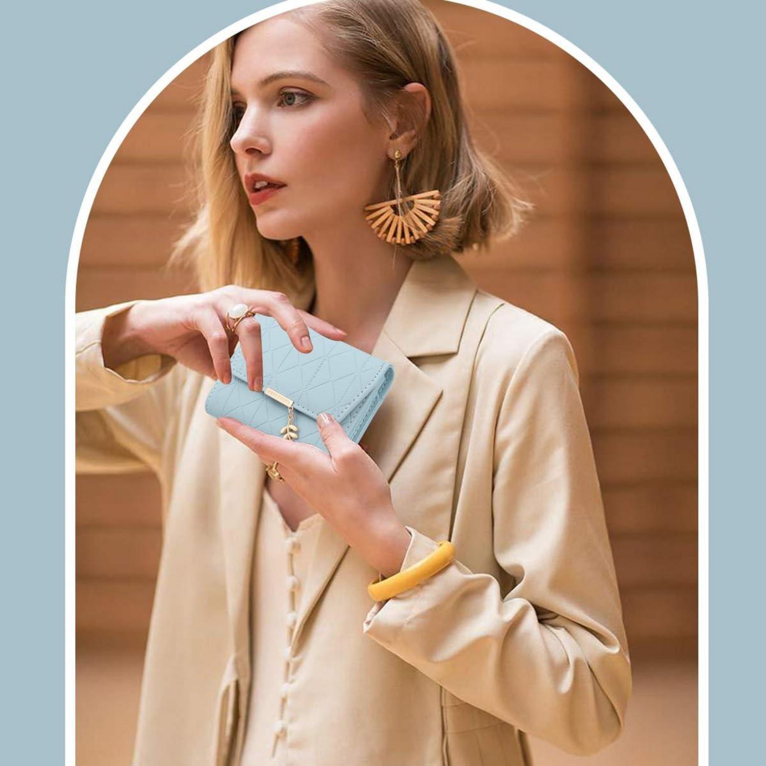 REETEE Damen Mini Geldbörse Kartenfächer Münzfach Weiches Leder