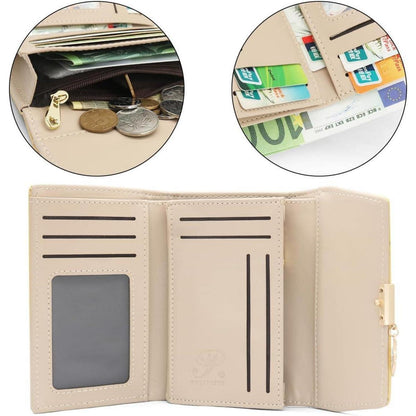 Damen Geldbeutel aus Veganem Leder mit Kartenfächer und