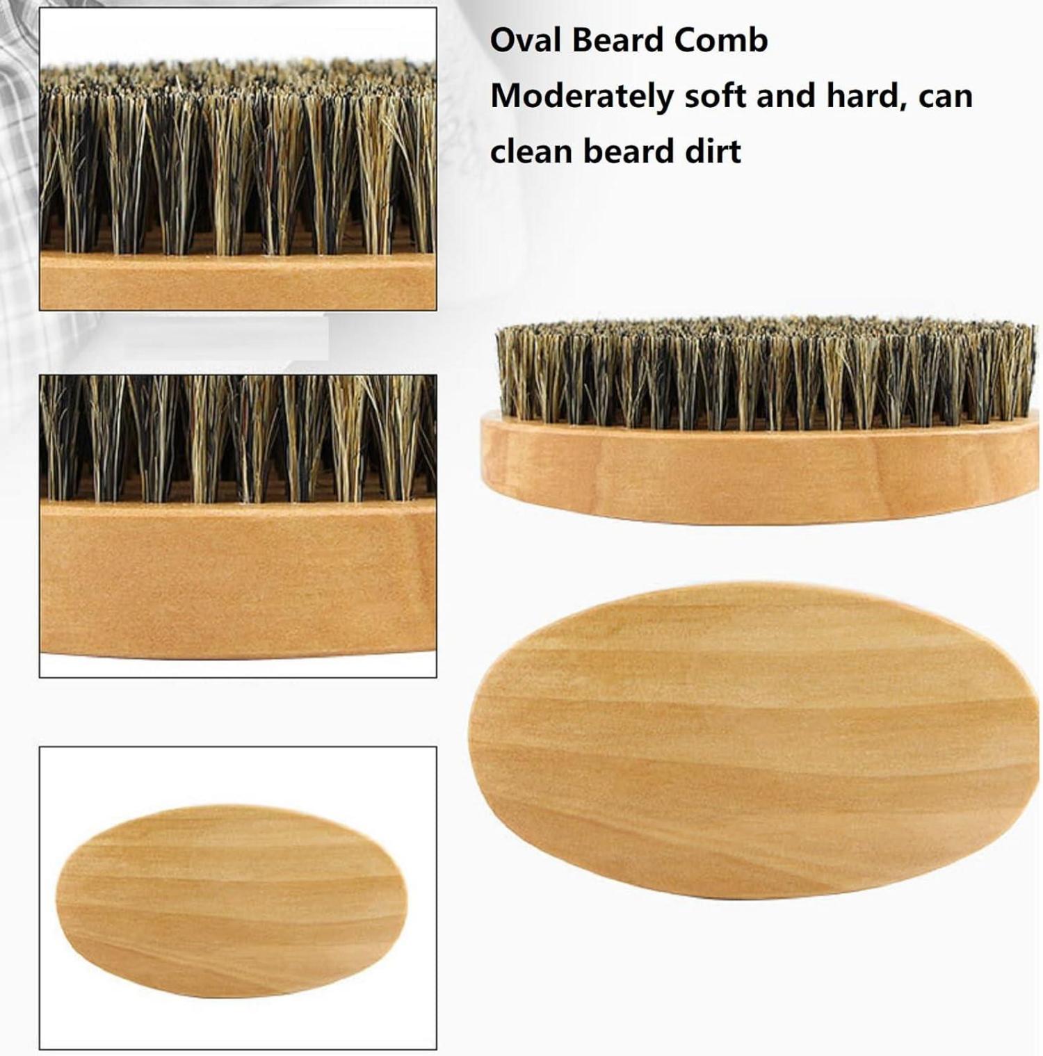 Bartkamm Set Wildschweinborsten Holz Bartbürste Beard Comb