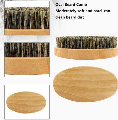 Bartkamm Set Wildschweinborsten Holz Bartbürste Beard Comb