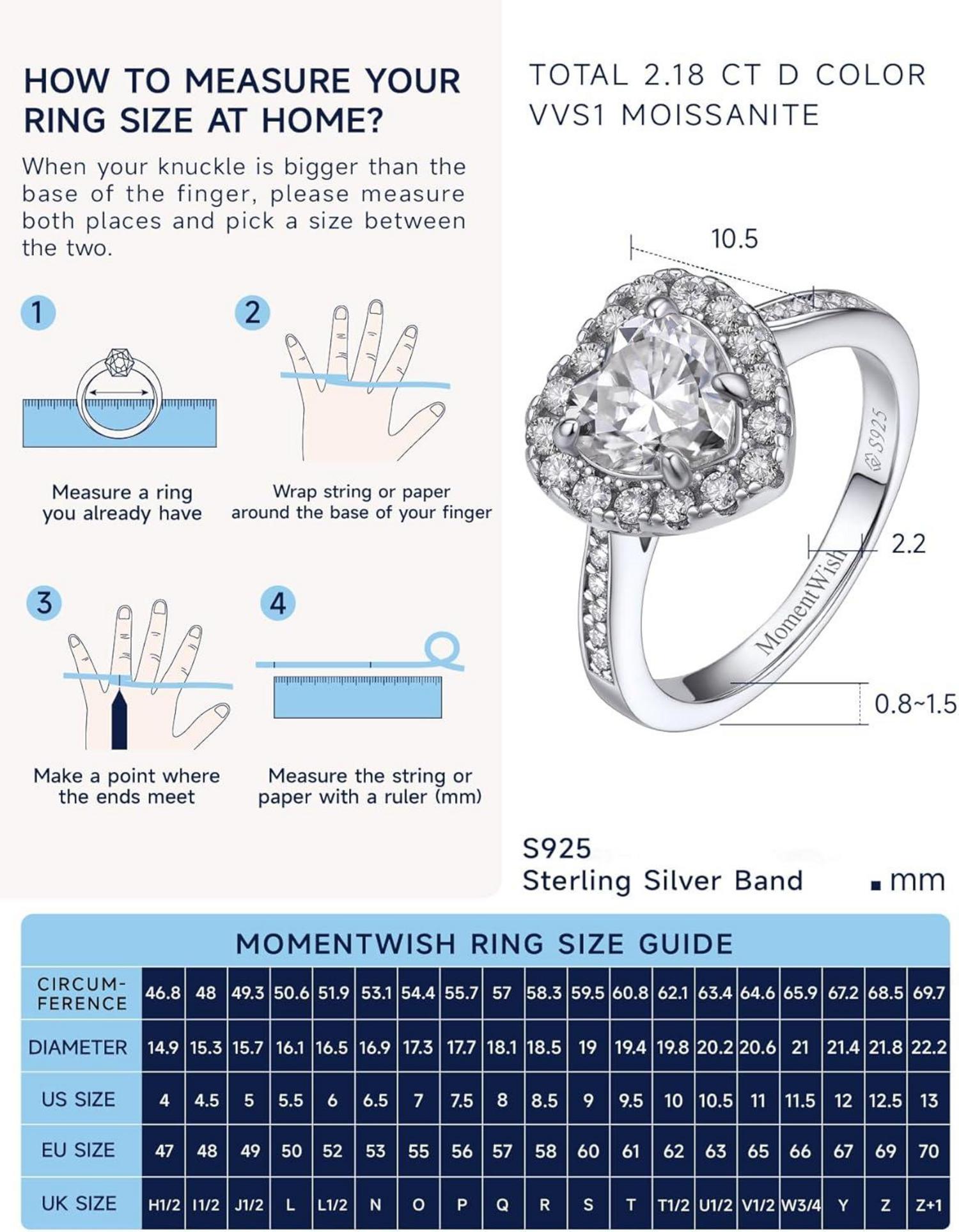 Verlobungsring Damen 925 Silber 1 Karat Moissanit Halo