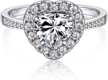 Verlobungsring Damen Silber 1 Karat Moissanit 925 Silber