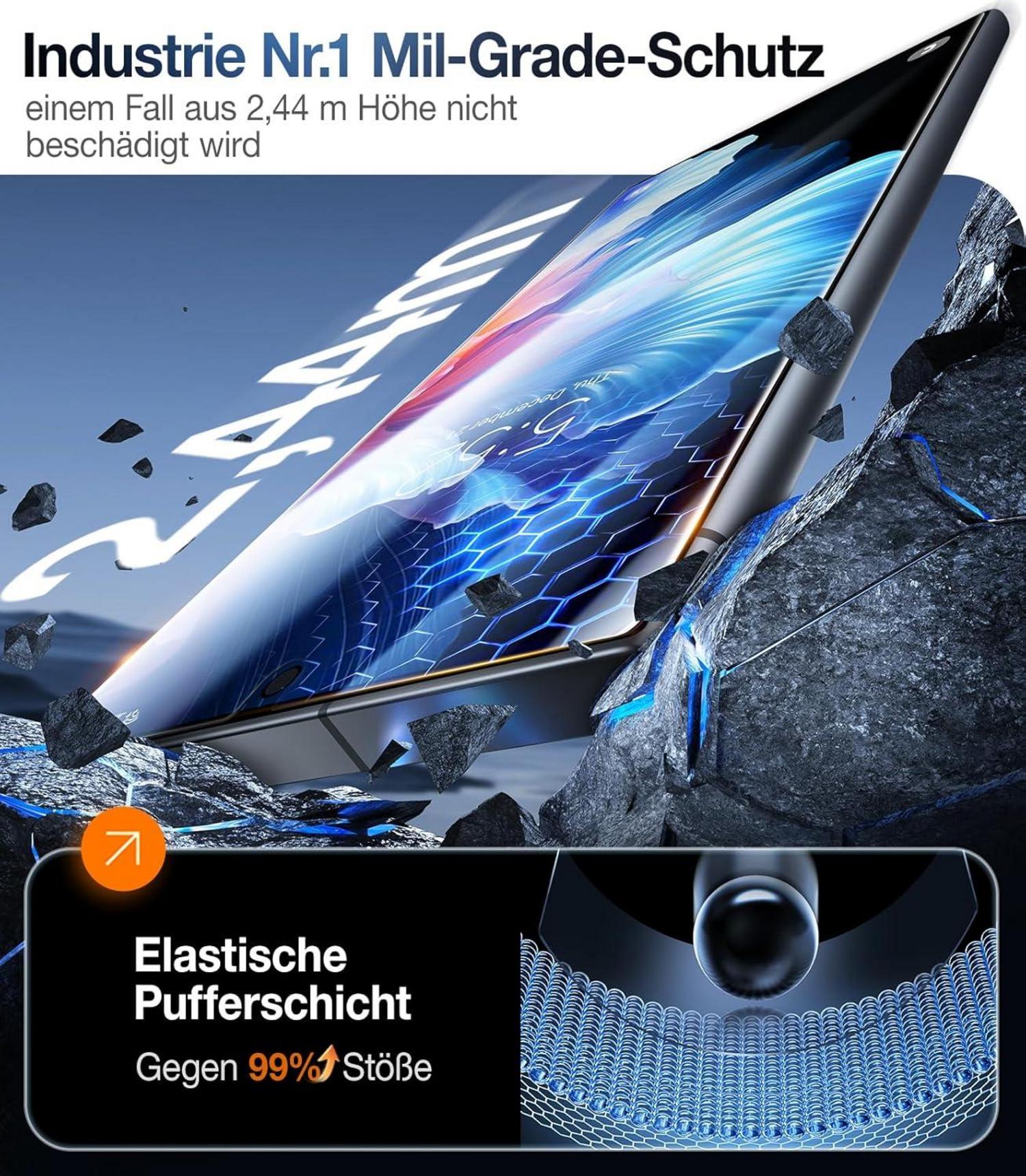 Panzerglas Schutzfolie für Samsung Galaxy S24 Ultra 9H+ 2er Pack