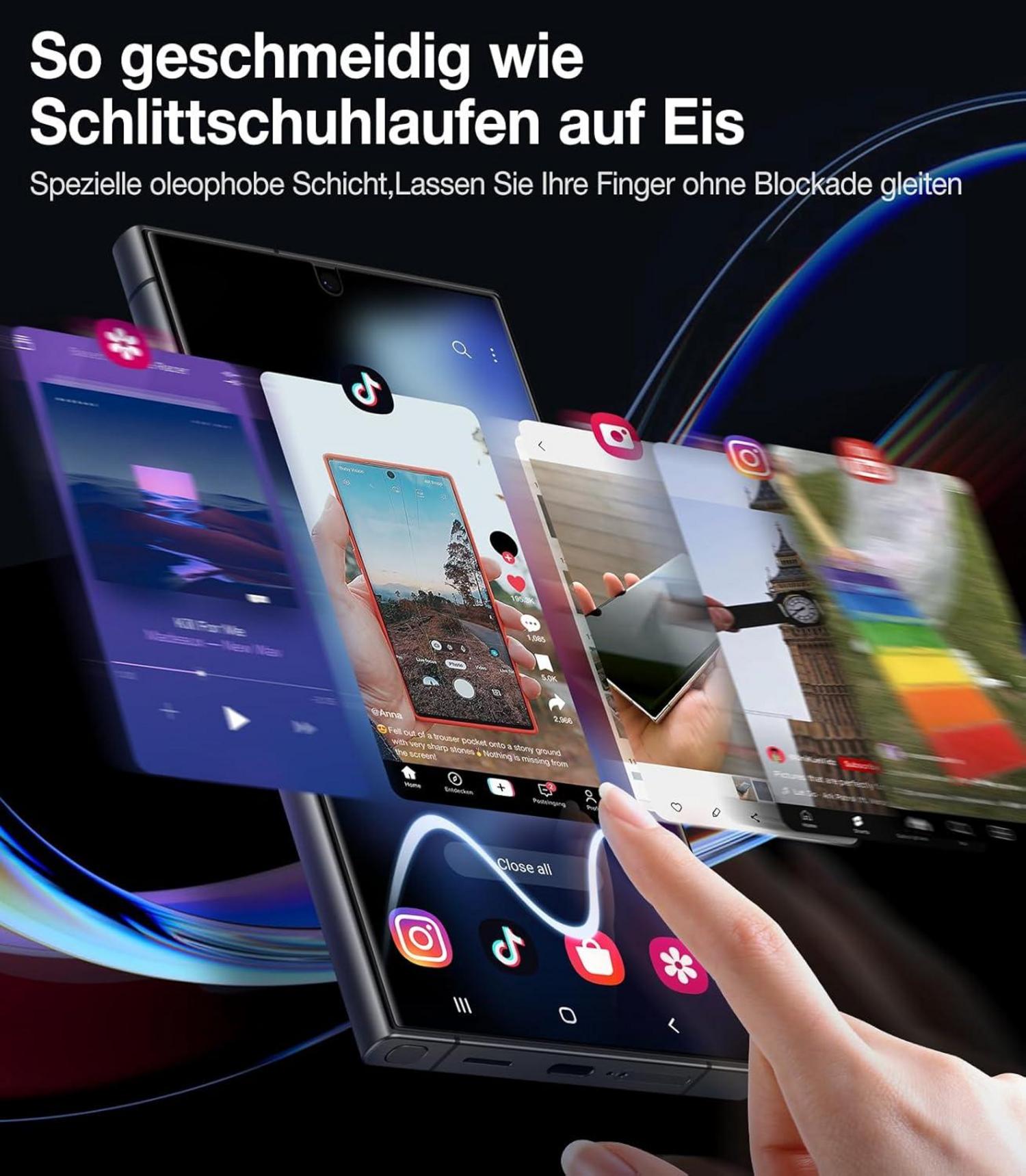 Panzerglas Schutzfolie für Samsung Galaxy S24 Ultra 9H+ 2er Pack