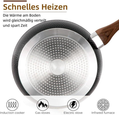 Induktion Topfset 15-teiliges Granitbeschichtung Glasdeckeln