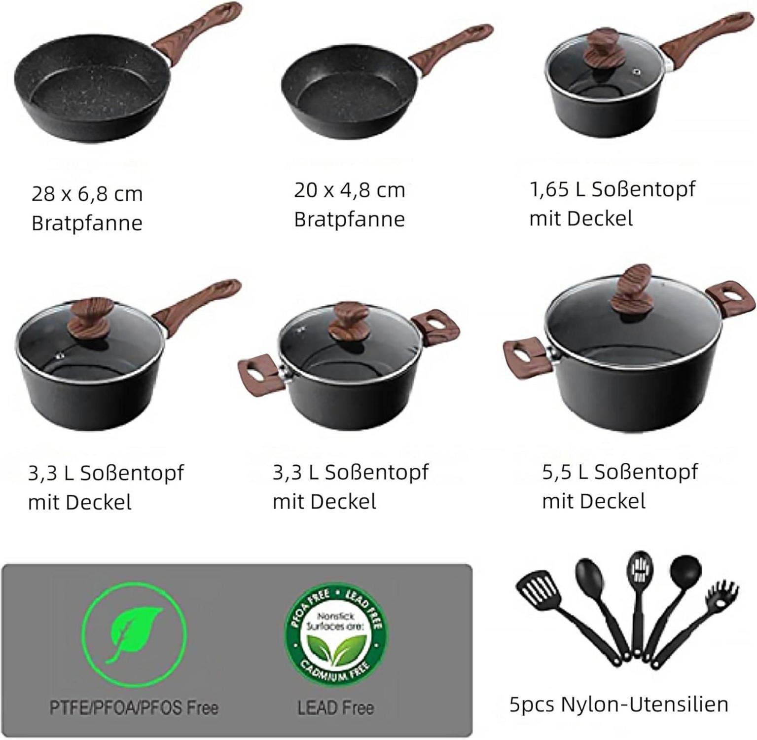 15-teiliges Induktion Topfset mit