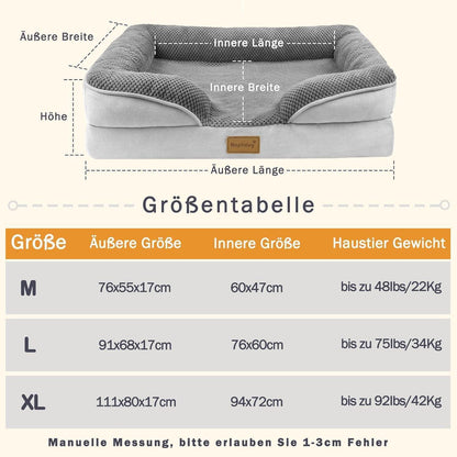 Orthopädisches Hundebett Mittelgroße Hunde Waschbar 91x68cm