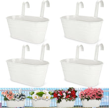 Hängender Metall Blumentopf 4er Set 27.5cm Weiß Drainage-Loch Garden