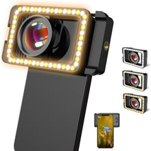 15x Makro-Objektiv Handy-Kamera LED-Fülllicht 17-mm-Adapter