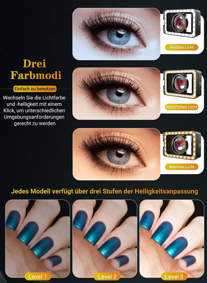 Apexel 15X Makro-Objektiv mit LED-Fülllicht für Smartphone