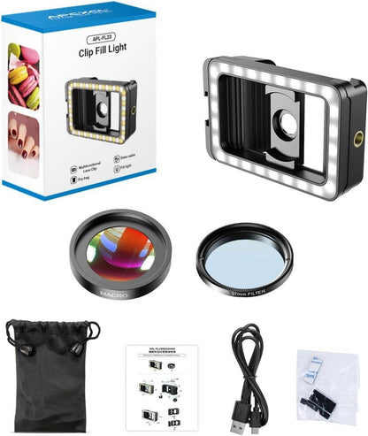 15x Makro-Objektiv LED F¨¹lllicht 3-in-1 Handy-Kamera Adapter