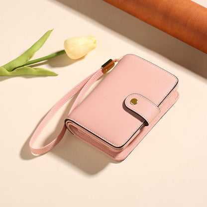 Damen Portemonnaie Geldbörse RFID Zipper Münzfach Rosa Vegan-leder
