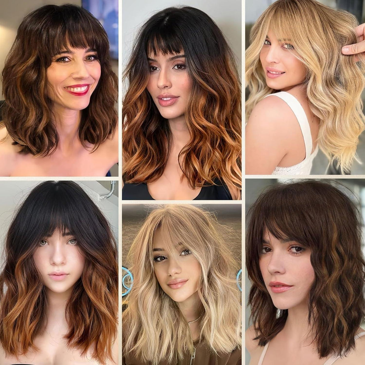 Brünette Bob Perücke mit Blond Highlights – Kurz & Charmant