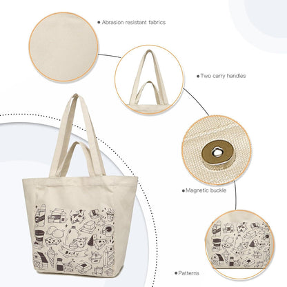 Miss Lulu Damen Handtasche Set Mittelgroß Beige Shopper PU-Leder