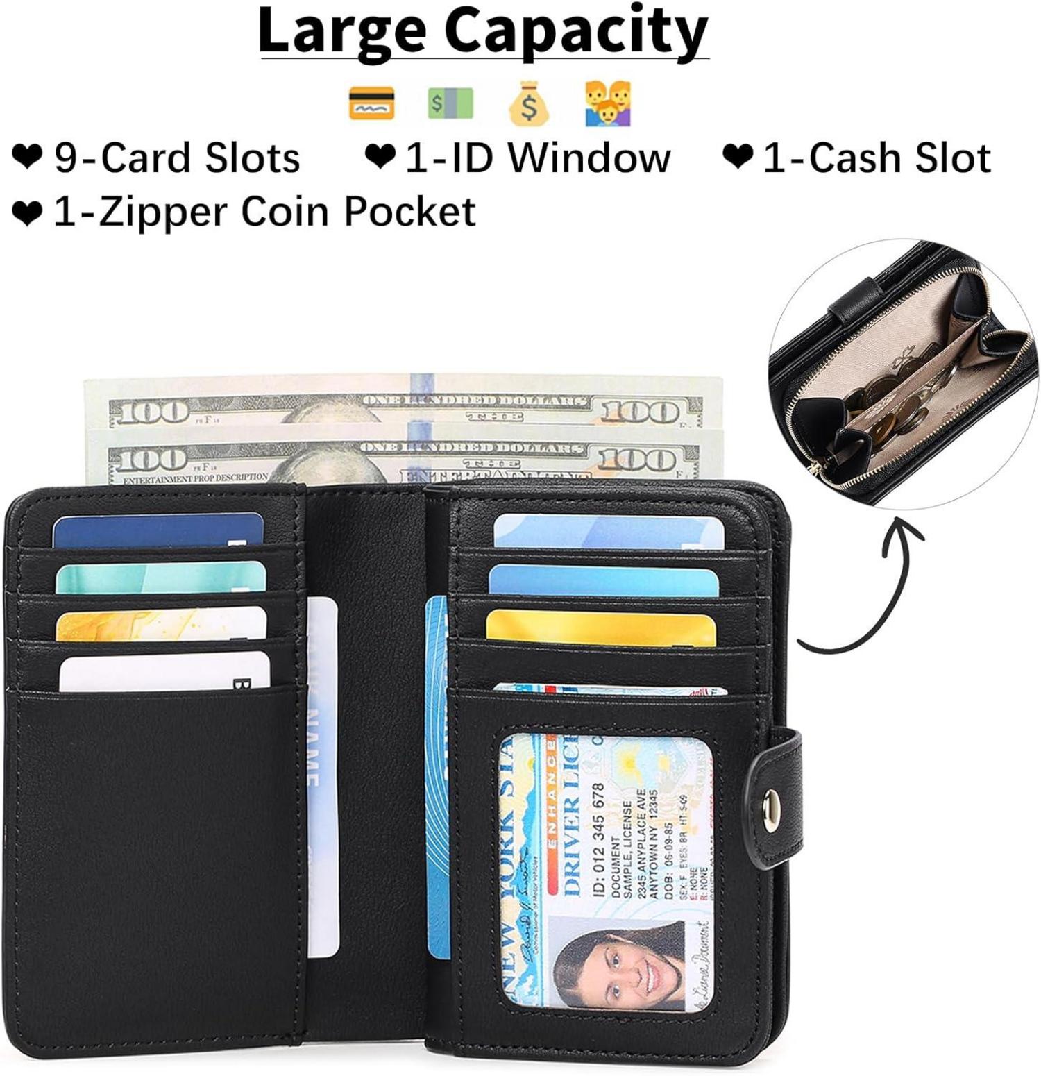 GAEKEAO Damen Portemonnaie Geldbörse Zipper RFID-Schutz