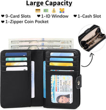 GAEKEAO Damen Portemonnaie Geldbörse Zipper RFID-Schutz