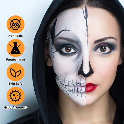 Profi-Schminke Gesichts- und Bodypainting Aqua-Farben 90g, für Halloween, Fasching, Partys