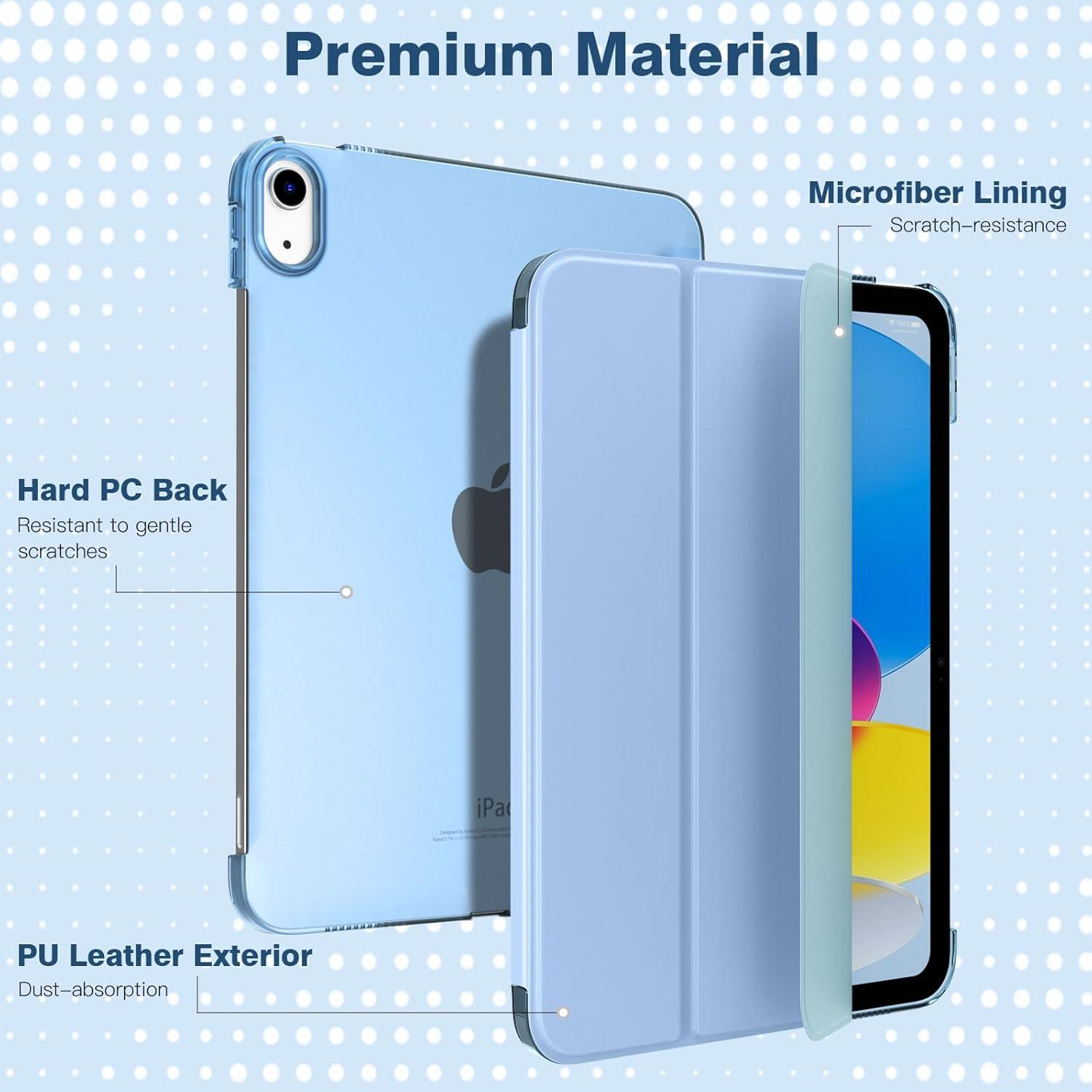 iPad 10.9 Zoll 2022 Hülle Smart Cover Transluzent Blau