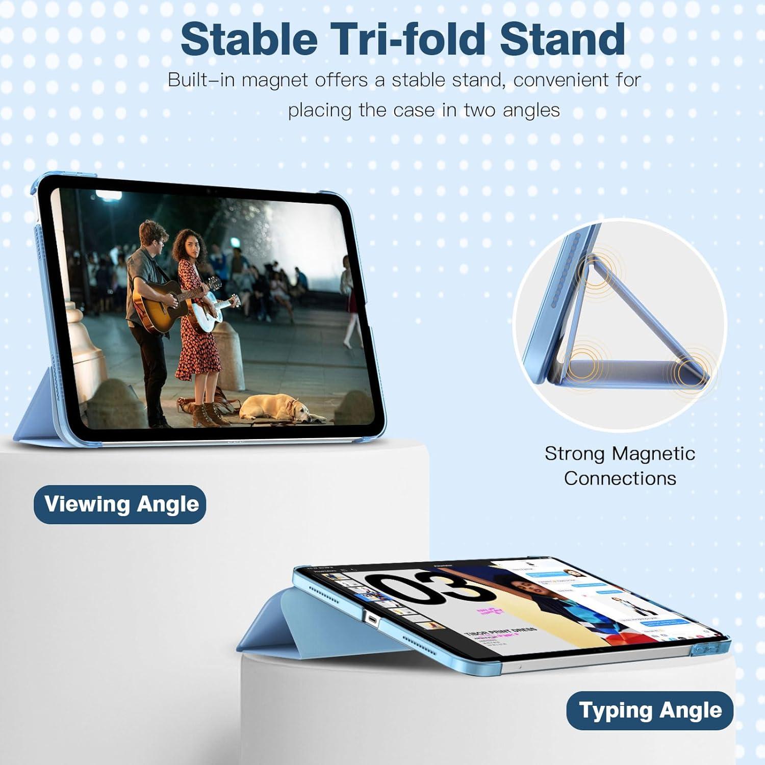 iPad 10.9 Hülle Smart Case Cover Schlank, Auto Schlaf/Aufwach, Sonnig Himmelblau
