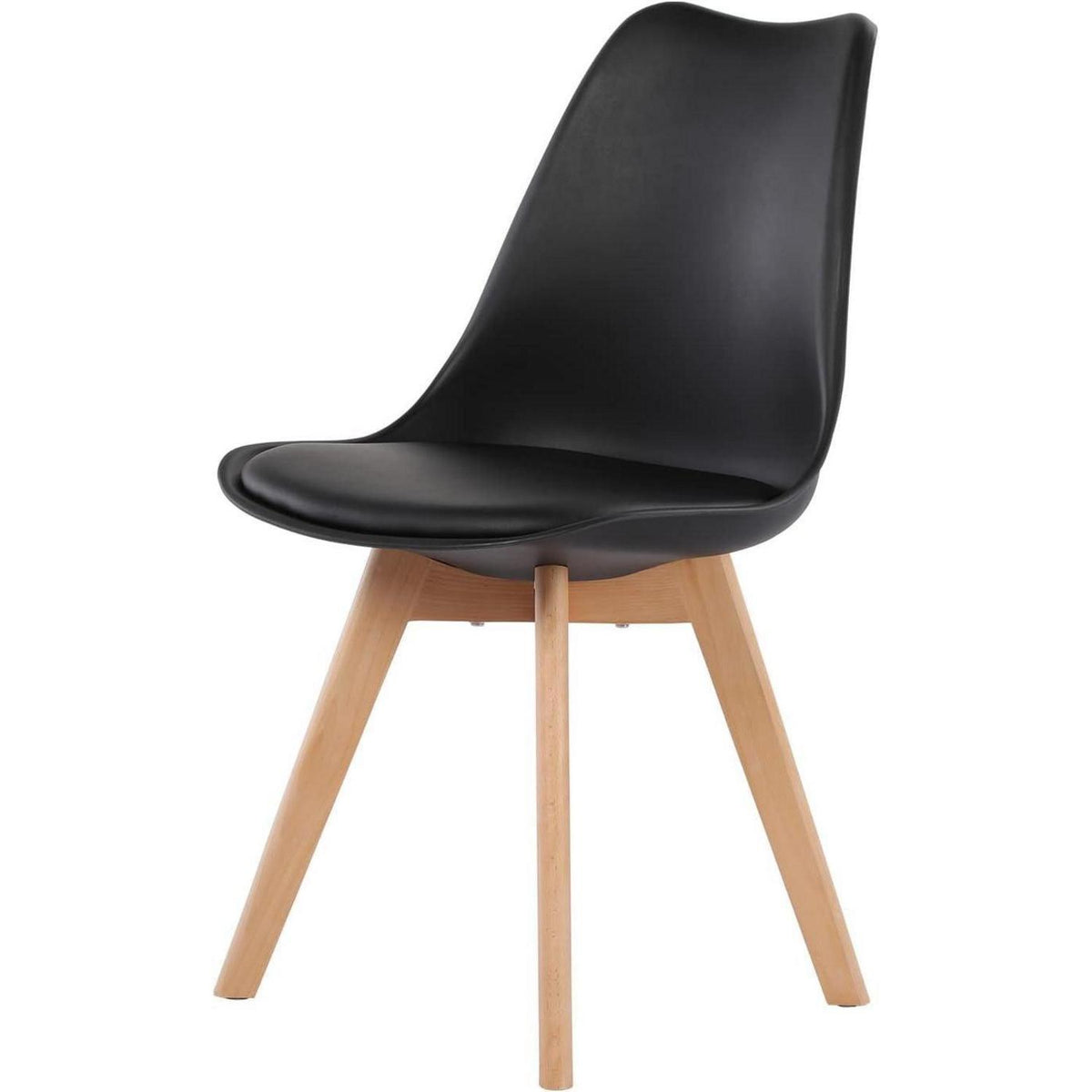 Rechteckiges Esszimmer-Set mit 6 Stühlen | Weißer Tisch + Schwarz