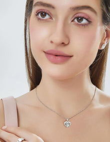 Herz Halskette Damen 1 Karat Moissanite Silber 925 VVS1 D