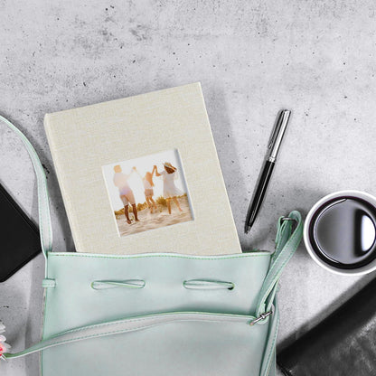 Mini Fotoalbum 10x15cm 2 Pack Leinen Buch 52 Taschen Beige