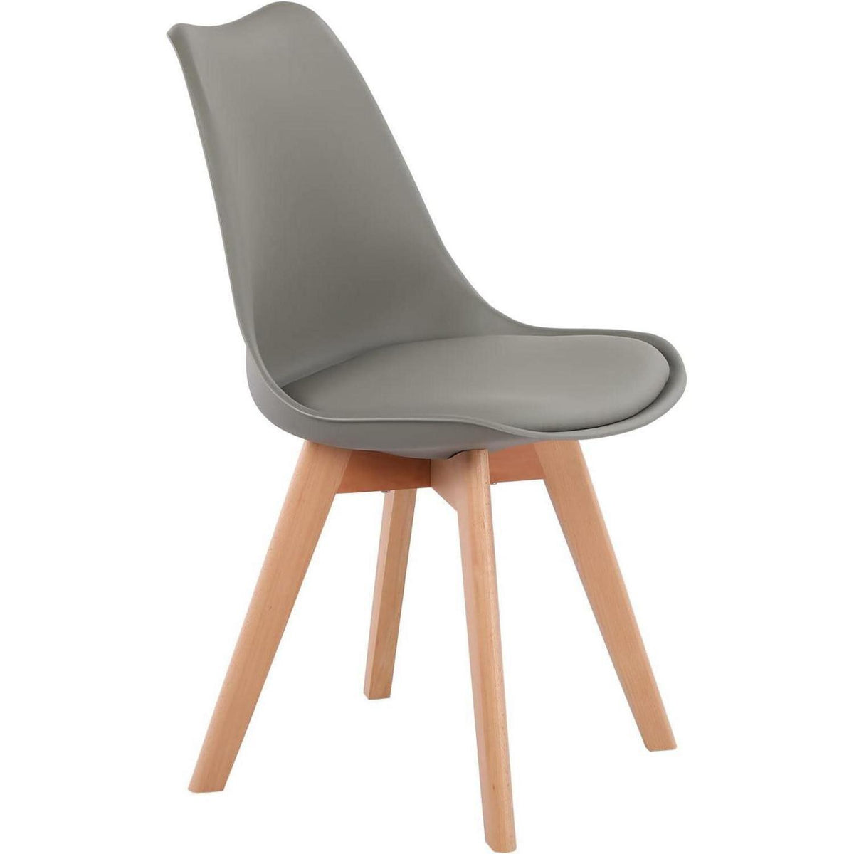 Rechteckiges Esszimmer-Set mit 6 Stühlen | Weißer Tisch + Graue Stühle