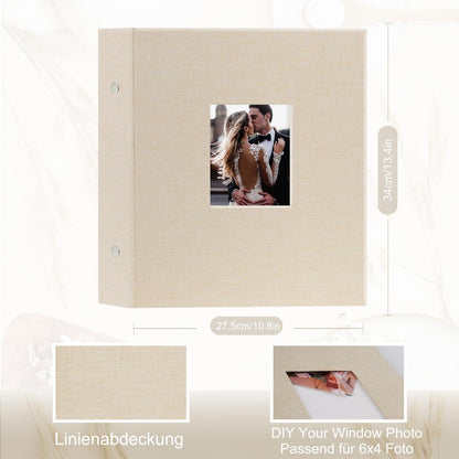 Fotoalbum Leinen 400 Fotos 10x15cm Beige