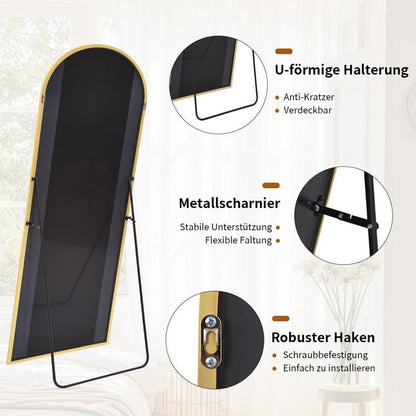 Ganzkörperspiegel Bogen 180cm Gold – Stand- & Wandspiegel