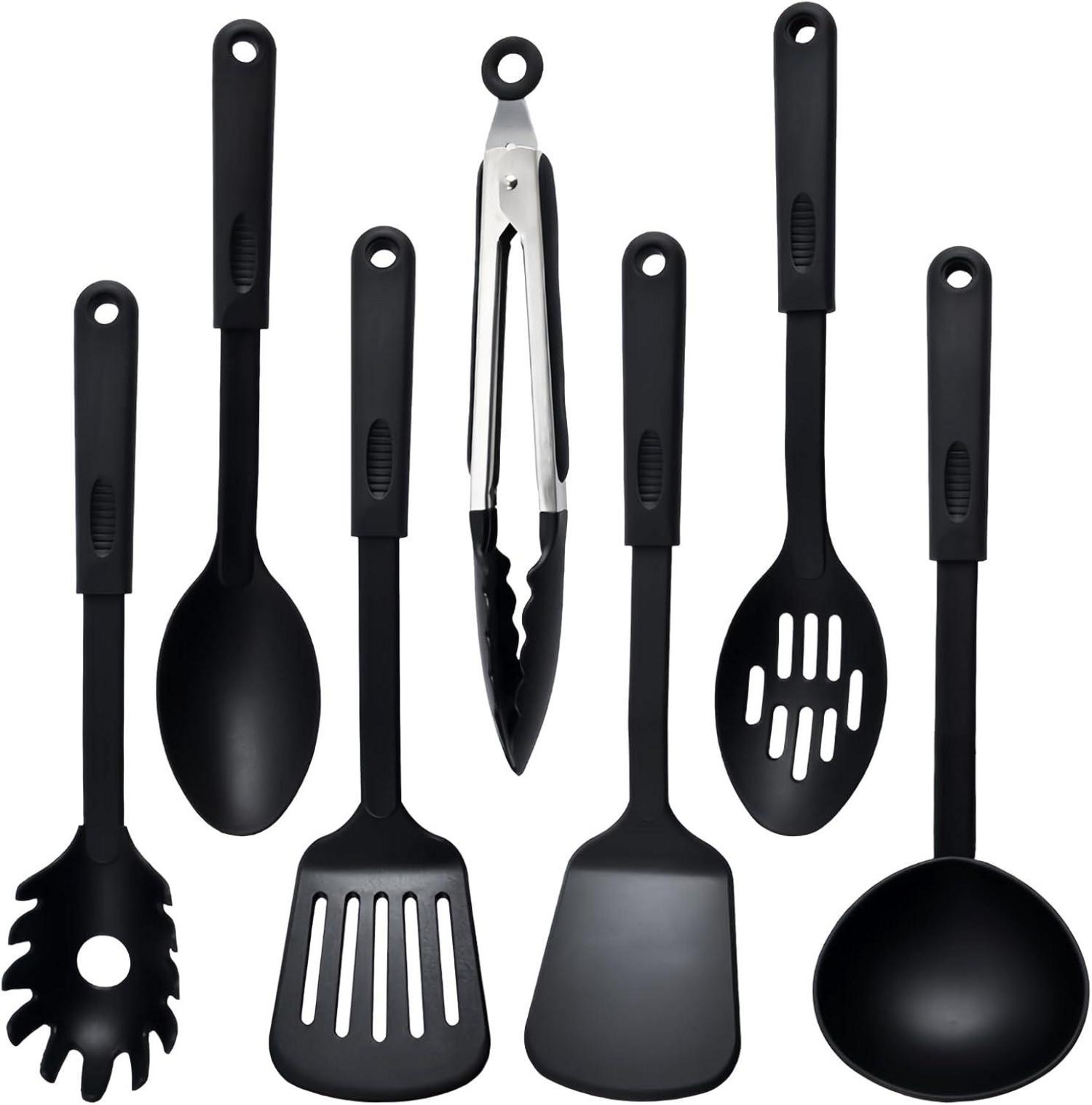 Küchenhelfer Set 7-teilig Nylon Spülmaschinenfest Schwarz